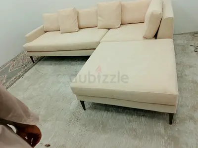 West elm luxury beige color lshape sofa