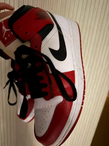 Used Red  White Nike Air Jordan 1 Sneakers, Size Available
