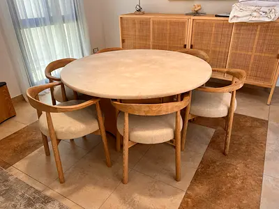 Marina Home Cesena Top marble dining table with 6 chairs