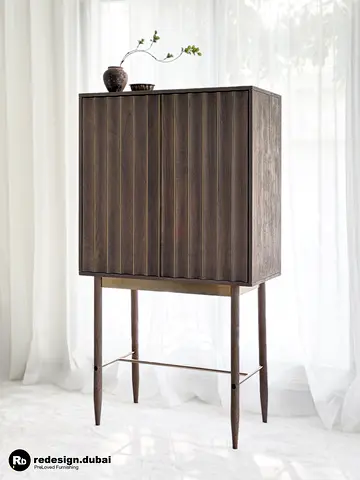 SWOON MANGO WOOD BRASS DRINKS CABINET or bar or storage or buffet or console or sideboard