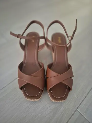 Womens Brown Espadrille Wedge Sandals – Size 41 EU