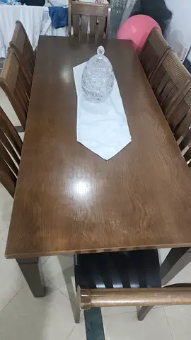 8 seater wooden dining table