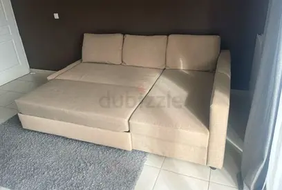 Beige Sectional Sofa Bed with Storage
