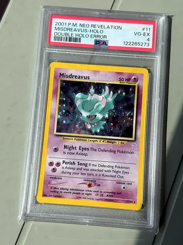 Pokemon Misdreavus double holo PSA 4