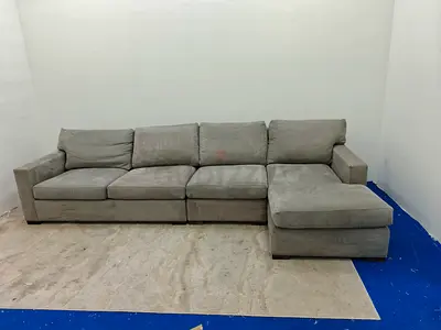 Crate and Barrel Axis gray lshape 4 seater sofa