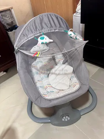 Electric Baby Swing with Mosquito Net and Hanging Toys
