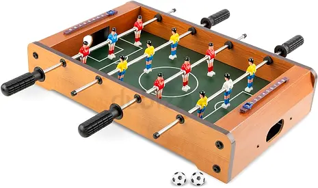 Tabletop Foosball / Table Soccer Game - Portable Wooden Mini Foosball
