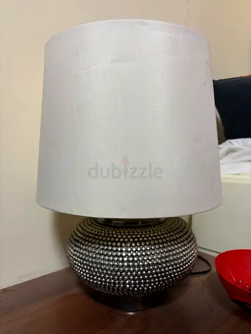 2 pieces Decorative Beaded Table Lamp with White Shade