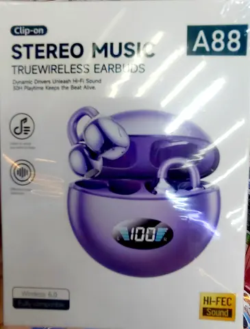 A88 True Wireless Stereo Earbuds with Charging Case (Purple)
