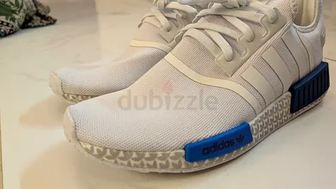 Adidas NMD_R1 Cloud White – Blue Midsole Plugs | EU 46 | 100% Authentic Original | Brand New