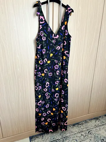 Monki, Black Floral Sundress with Adjustable Straps - Size M Brand new