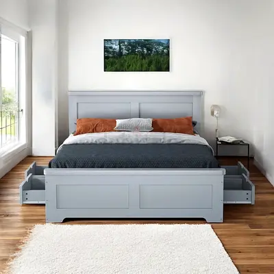 Panel headboard queen size 4 drawers mdf bed frame