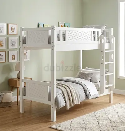 Brand New Wooden Bunk Bed with Ladder — Solid Frame