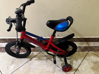 Kids 12-inch Red  Blue Bicycle with Training Wheels - Good Condition