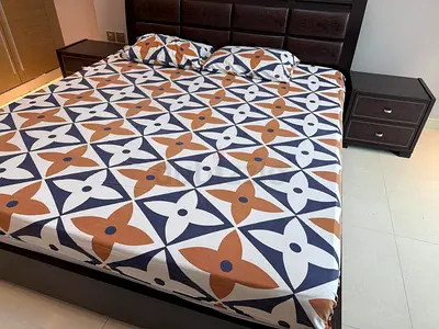 Wooden bed set with mattress urgent sale