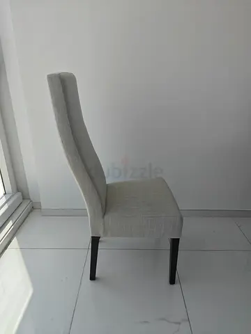 Light Grey/ off white Upholstered Dining Chair with High Back - Settable. 10 Chairs available.