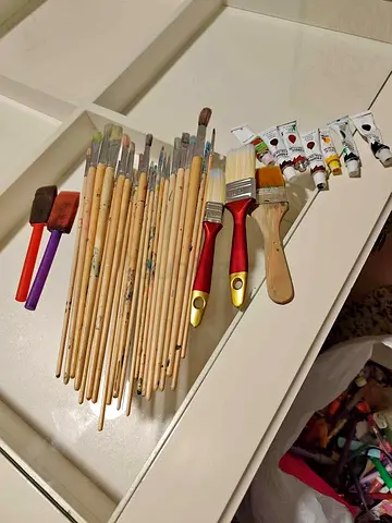 Painting brushes and paint