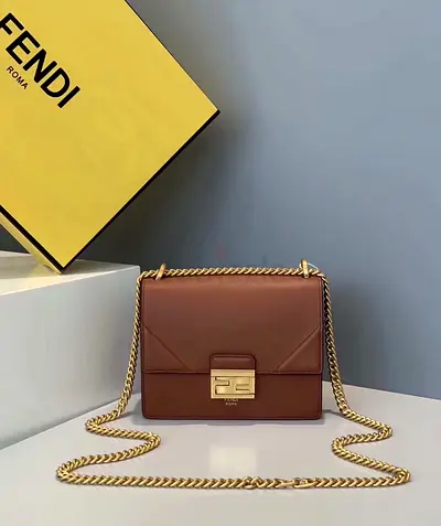 Fendi Small Kan U Bag In Brown Calfskin