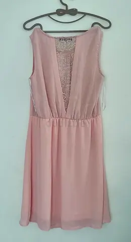 Light Pink Sleeveless Dress with Lace Back