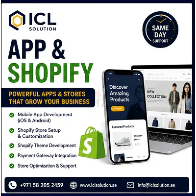 Android, iOS App Development  Shopify Store Design Services