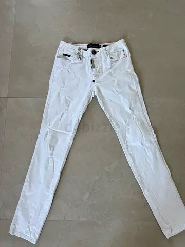 Philipp Plein Men’s White Jeans – Size S-M