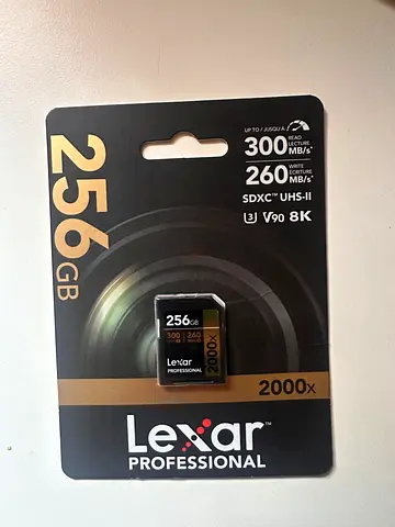 LEXAR PROFESSIONAL 256GB 2000X SDHC UHS-II CARDS, UP TO 300MB/S READ 260MB/S WRITE C10 V90 U3