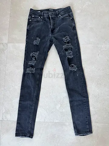 Jack  Jones Men’s Black Ripped Jeans – W29 L32