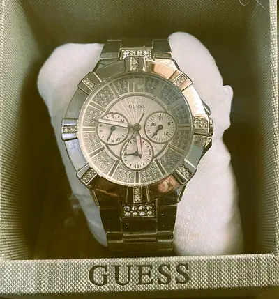 GUESS womens crystal stainless steel watch - excellent condition