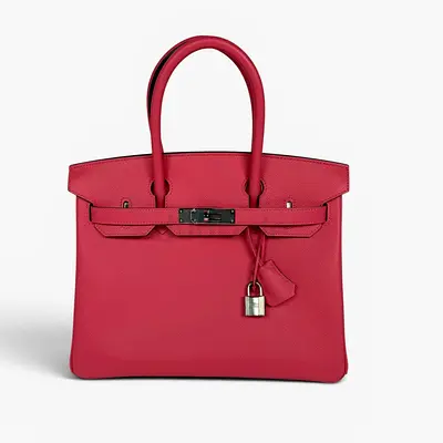 AUTHENTIC HERMÈS BIRKIN 30 IN ROSE AZALEE EPSOM LEATHER WITH PALLADIUM HARDWARE