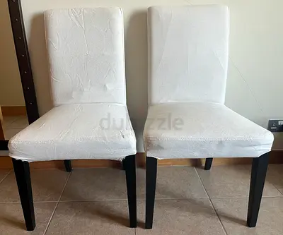 IKEA dining chairs x2 (with spare covers)
