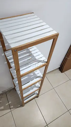 Drawer frame for cloth or towel organizer Natural Wood  White Slats