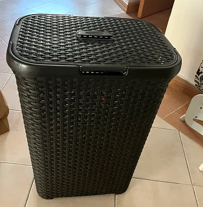 Laundry basket with lid