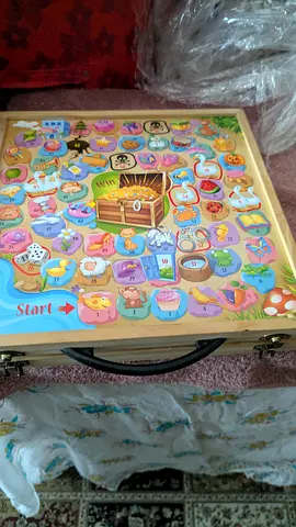 Wooden Board Game Set with Carry Case — Kids Treasure Hunt Game