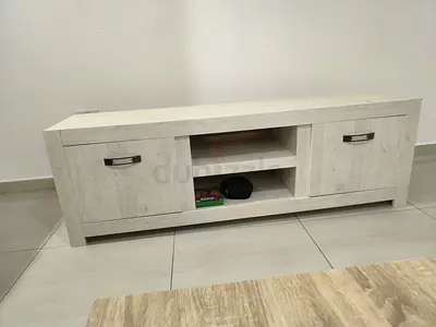 Light wood TV cabinet / media console with storage