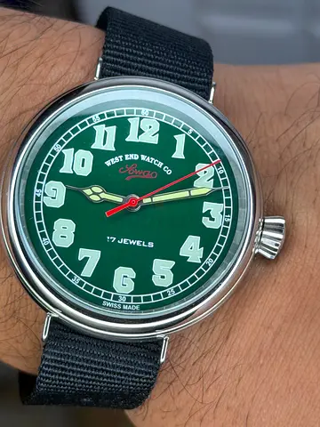 West End Watch Co. Sowar with a green dial