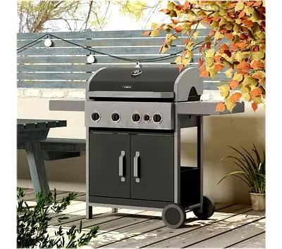 TOWER Stealth 4000 T978502 Portable 4 Burner Grill Gas BBQ Black Over