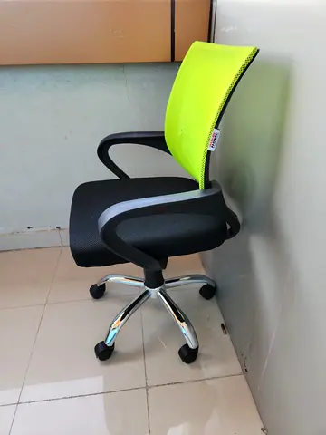 Ergonomic Office Chair with Green Mesh Back and Black Seat