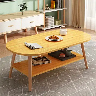 Coffee Table for Living Room Center Table with Open Shelving