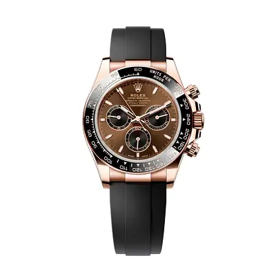 Rolex Cosmograph Daytona Rose Gold with Brown Dial on Rubber Strap