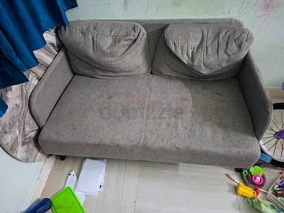 Grey Fabric Two Seater Sofa