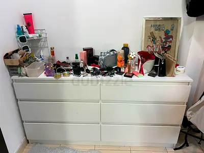 Six drawer dresser for a bedroom