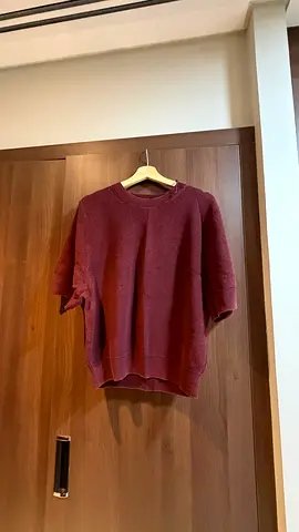 COS Maroon short-sleeve knit sweater - Size approx M-L
