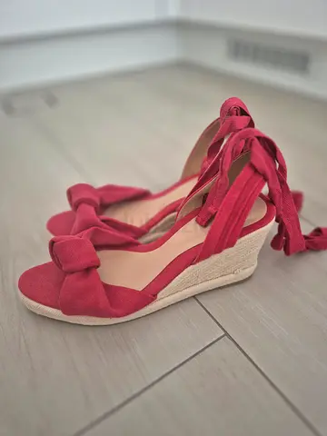 Red Wedge Sandals
