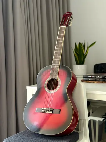 Red-Black Classical Acoustic Guitar - Good Condition