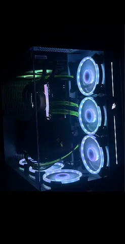 Custom Gaming Desktop PC with RGB Cooling and High-End GPU