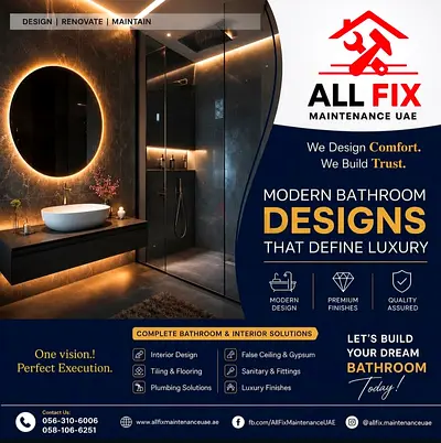 Luxury Bathroom Renovation  Interior Design Services in UAE | Modern Bathroom Makeover