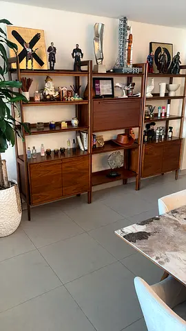 Crate and Barrel Solid Wood Display bookcase and wine bar (Still on sale in Crate and Barrel)