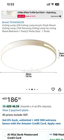 Modern LED Flush Mount Ceiling Lamp 27W, brand new (only open box)