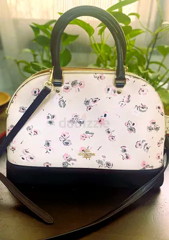 Coach Mini Sierra Dome Satchel - Floral Print, White  Black