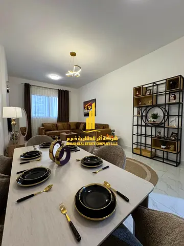 Luxurious one-bedroom apartment with brand new furnishings for monthly rent in Ajman - Al Rawda 2 - Sheikh Ammar Street